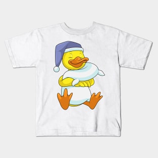 Duck at Sleeping with Nightcap Kids T-Shirt